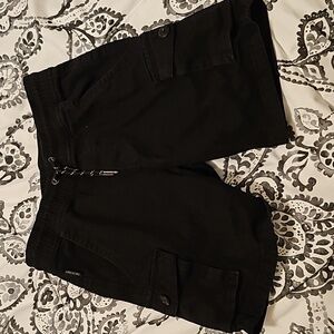 Slightly Faded Black Drawstring Kids Shorts